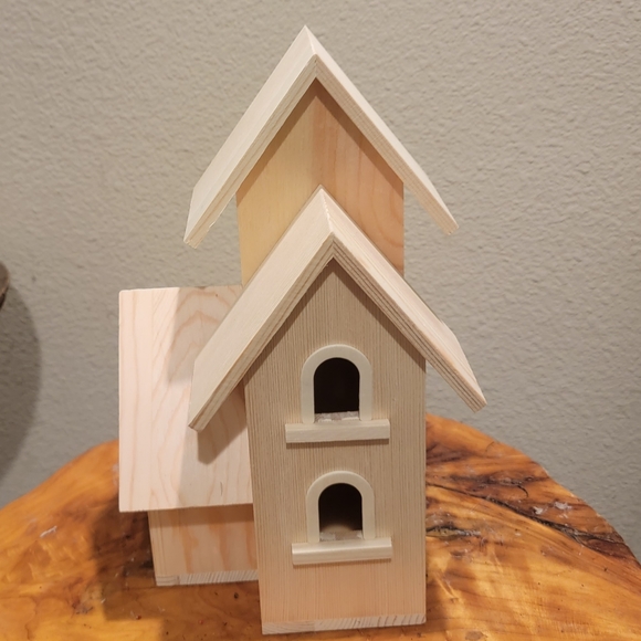 Christmas Winter Birdhouse Arrangement Bird Table Decor Farmhouse Rustic Cabin - Picture 8 of 11